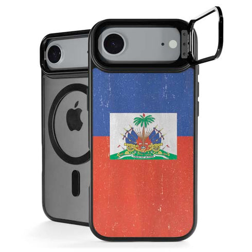 Haitian Flag Distressed iPhone 17 Air Kickstand Case