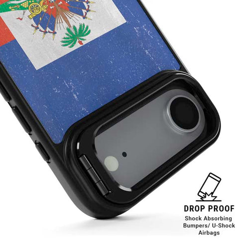Haitian Flag Distressed iPhone 17 Air Kickstand Case