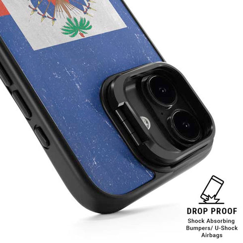 Haitian Flag Distressed iPhone 17 Kickstand Case