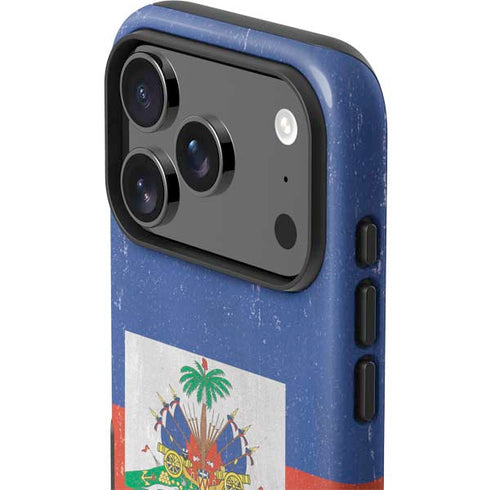 Haitian Flag Distressed iPhone 17 Pro Impact Case