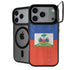 Haitian Flag Distressed iPhone 17 Pro Kickstand Case