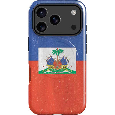 Haitian Flag Distressed iPhone 17 Pro Magsafe Impact Case