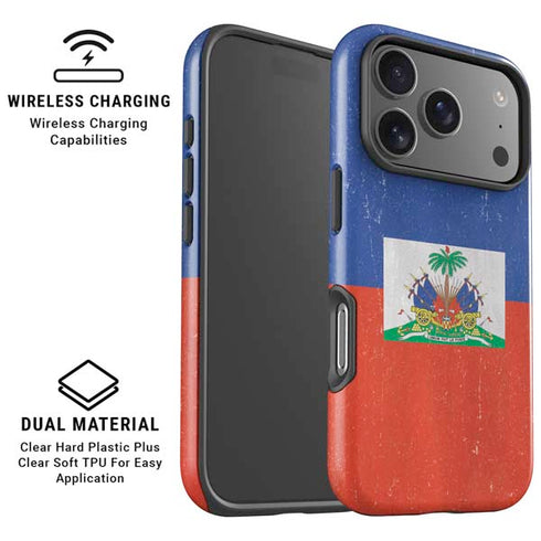 Haitian Flag Distressed iPhone 17 Pro Magsafe Impact Case