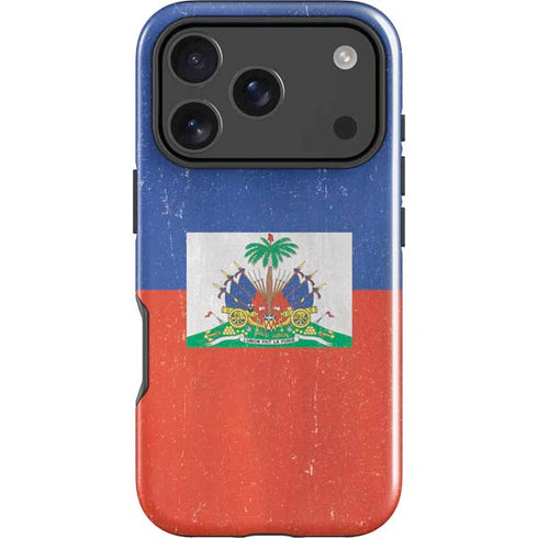 Haitian Flag Distressed iPhone 17 Pro Max Impact Case