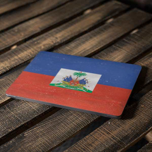 Haitian Flag Distressed Apple MacBook Air Skin