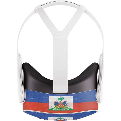 Haitian Flag Distressed Meta Quest 3S Skin