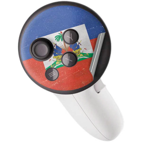 Haitian Flag Distressed Meta Quest 3S Skin