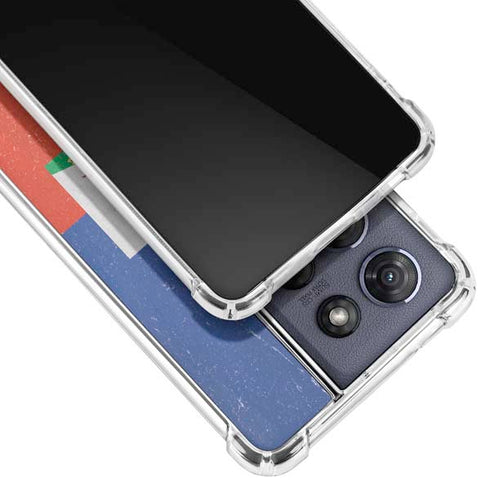 Haitian Flag Distressed Moto G 5G (2025) Clear Case