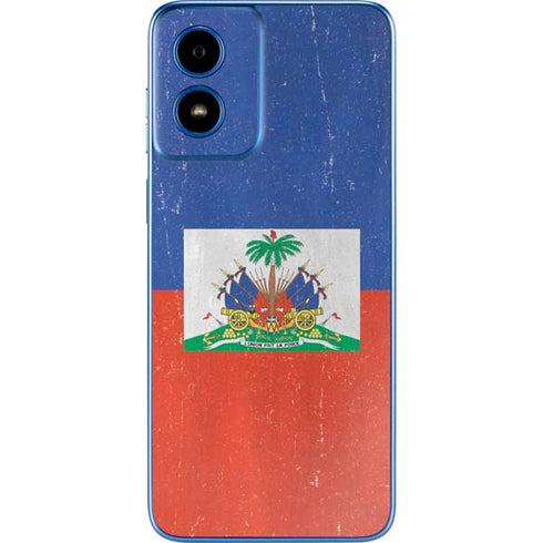 Haitian Flag Distressed Moto G Play 4G (2024) Skin