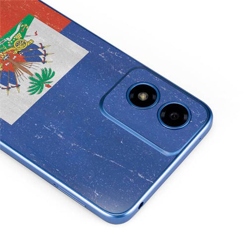 Haitian Flag Distressed Moto G Play 4G (2024) Skin