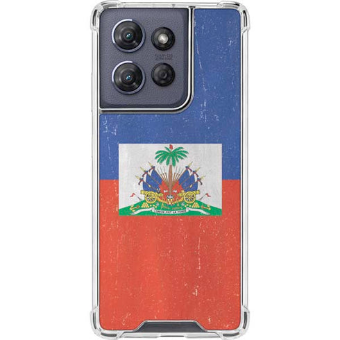 Haitian Flag Distressed Moto G Power 5G (2025) Clear Case