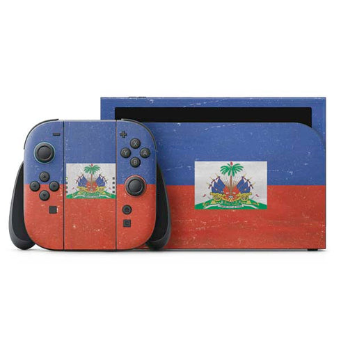 Haitian Flag Distressed Nintendo Switch 2 (2025) with Joy-Con Skin