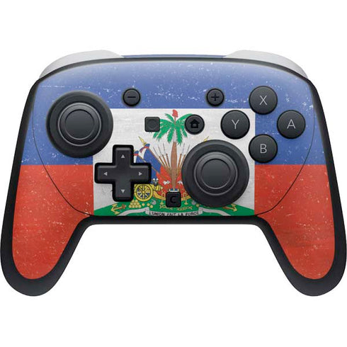 Haitian Flag Distressed Nintendo Switch 2 (2025) Pro Controller Skin