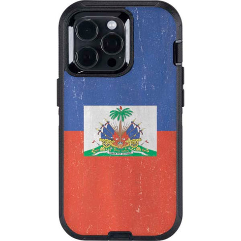 Haitian Flag Distressed Otterbox Defender iPhone Skin