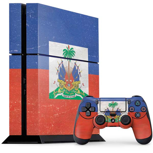 Haitian Flag Distressed PlayStation PS4 Skins