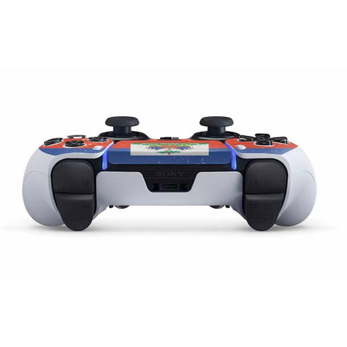 Haitian Flag Distressed PS5 DualSense Edge Pro Controller Skin