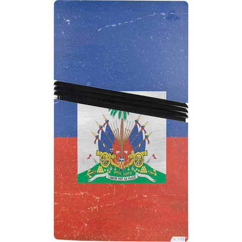 Haitian Flag Distressed PS5 Pro Bundle Skin