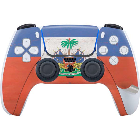 Haitian Flag Distressed PS5 Pro Disk Bundle Skin