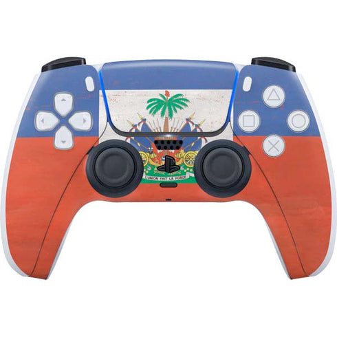 Haitian Flag Distressed PlayStation PS5 Skins