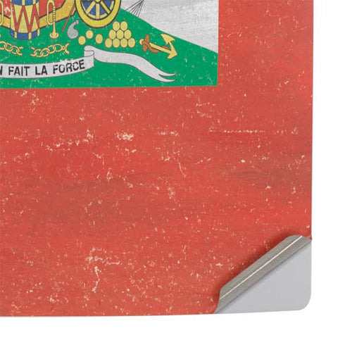Haitian Flag Distressed PS5 Slim Digital Edition Console Skin