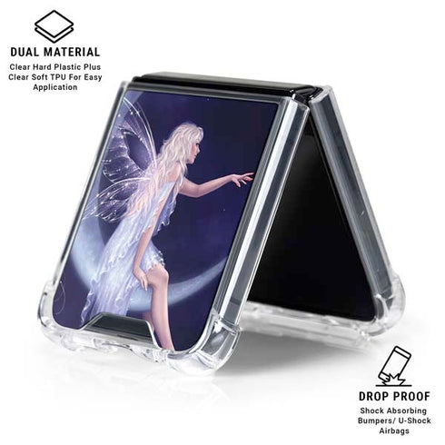 Half Moon Fairy by Rachel Anderson Galaxy Z Flip6 Clear Case