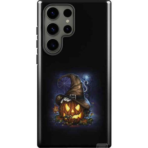 Halloween Cat and Jack O Lantern Pumpkin by Sarah Richter Galaxy S23 Ultra Pro Case