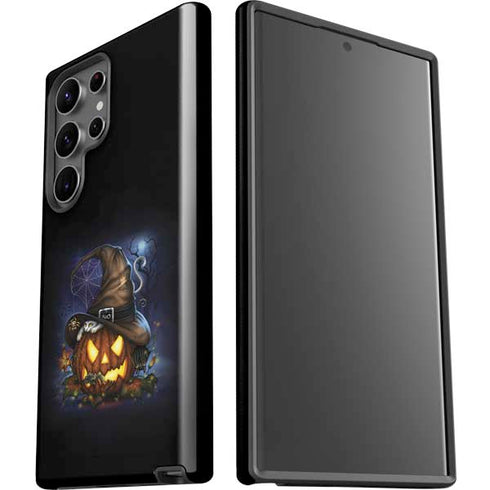 Halloween Cat and Jack O Lantern Pumpkin by Sarah Richter Galaxy S23 Ultra Pro Case