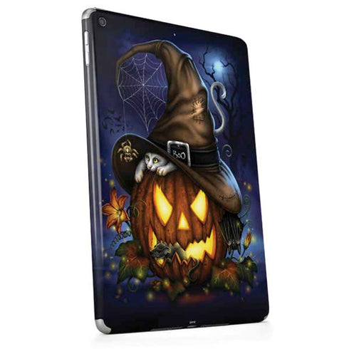 Halloween Cat and Jack O Lantern Pumpkin by Sarah Richter Apple iPad Skin