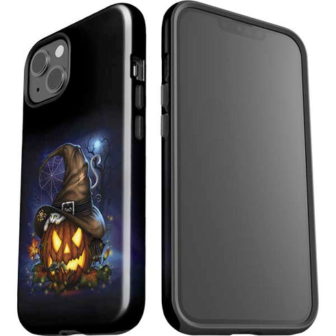 Halloween Cat and Jack O Lantern Pumpkin by Sarah Richter iPhone 15 Impact Case