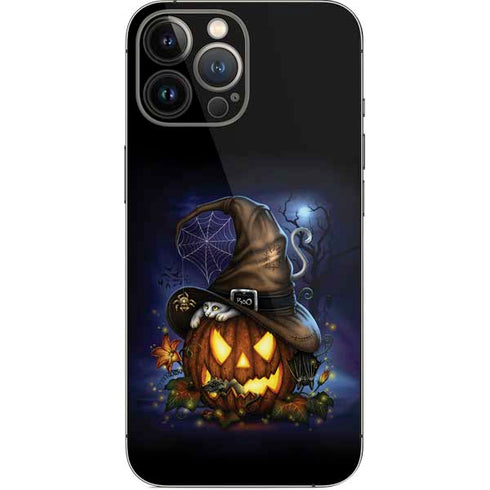 Halloween Cat and Jack O Lantern Pumpkin by Sarah Richter iPhone 15 Pro Max Skin