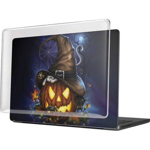 Halloween Cat and Jack O Lantern Pumpkin by Sarah Richter MacBook Pro 14in (2021-24) Case plus Skin