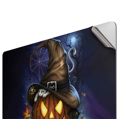 Halloween Cat and Jack O Lantern Pumpkin by Sarah Richter Apple MacBook Pro 16-inch Skin