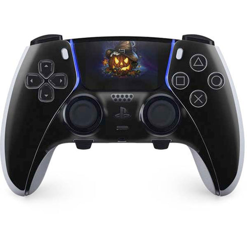 Halloween Cat and Jack O Lantern Pumpkin by Sarah Richter PS5 DualSense Edge Pro Controller Skin
