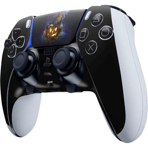 Halloween Cat and Jack O Lantern Pumpkin by Sarah Richter PS5 DualSense Edge Pro Controller Skin