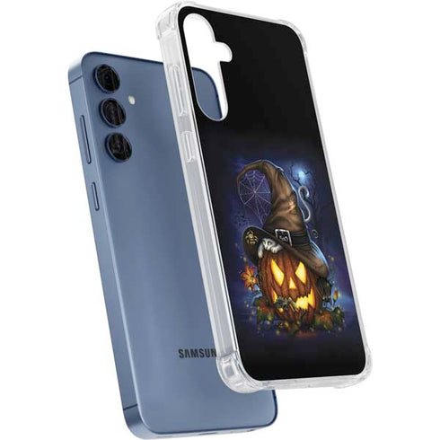 Halloween Cat and Jack O Lantern Pumpkin by Sarah Richter Galaxy A55 5G Clear Case