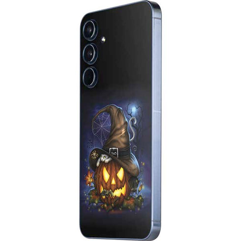 Halloween Cat and Jack O Lantern Pumpkin by Sarah Richter Galaxy A55 5G Skin