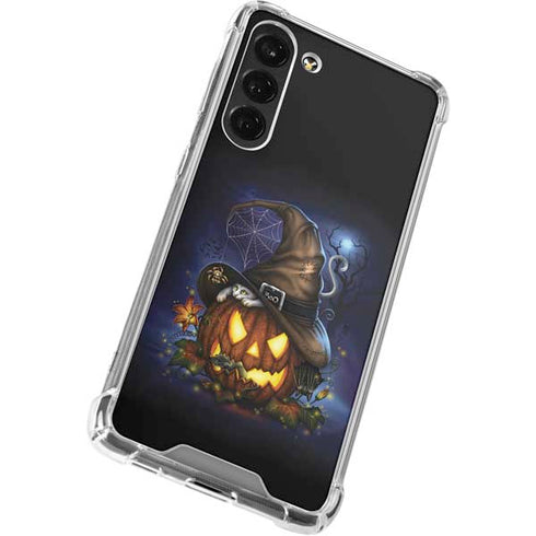 Halloween Cat and Jack O Lantern Pumpkin by Sarah Richter Galaxy S24 FE Clear Case