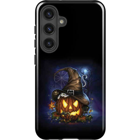 Halloween Cat and Jack O Lantern Pumpkin by Sarah Richter Galaxy S25 Impact Case