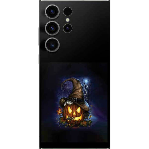 Halloween Cat and Jack O Lantern Pumpkin by Sarah Richter Galaxy S24 Ultra Skin