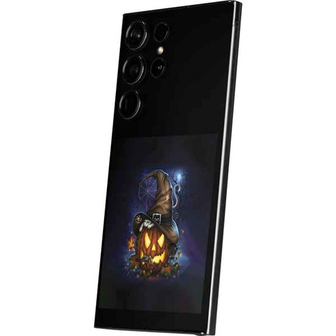 Halloween Cat and Jack O Lantern Pumpkin by Sarah Richter Galaxy S25 Ultra Skin
