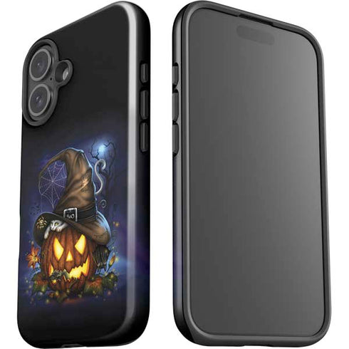 Halloween Cat and Jack O Lantern Pumpkin by Sarah Richter iPhone 16 Impact Case