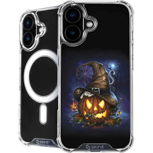 Halloween Cat and Jack O Lantern Pumpkin by Sarah Richter iPhone 16 MagSafe Case