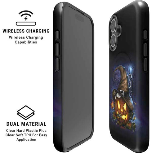 Halloween Cat and Jack O Lantern Pumpkin by Sarah Richter iPhone 16 Magsafe Impact Case