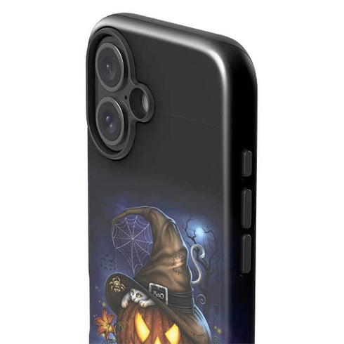 Halloween Cat and Jack O Lantern Pumpkin by Sarah Richter iPhone 16 Plus Impact Case