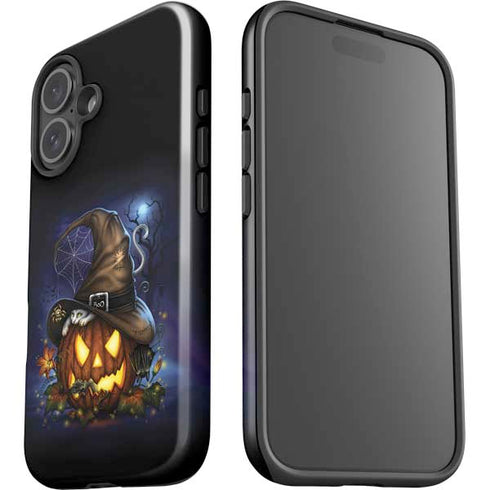 Halloween Cat and Jack O Lantern Pumpkin by Sarah Richter iPhone 16 Plus Impact Case