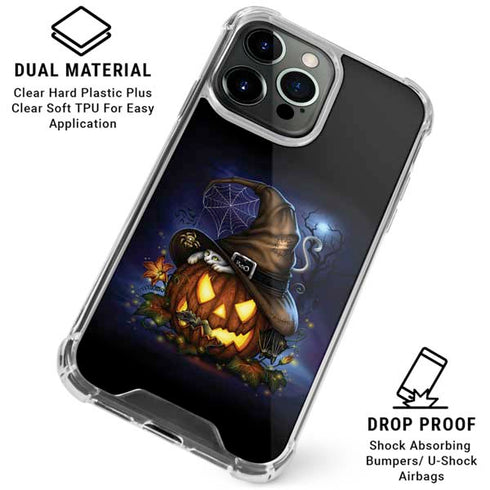Halloween Cat and Jack O Lantern Pumpkin by Sarah Richter iPhone 16 Pro Clear Case