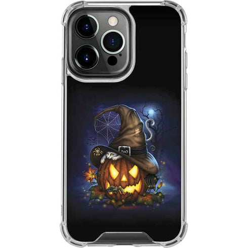 Halloween Cat and Jack O Lantern Pumpkin by Sarah Richter iPhone 16 Pro Max Clear Case