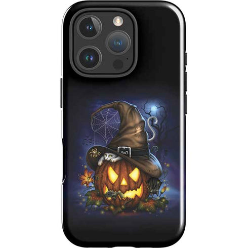 Halloween Cat and Jack O Lantern Pumpkin by Sarah Richter iPhone 16 Pro Max Impact Case