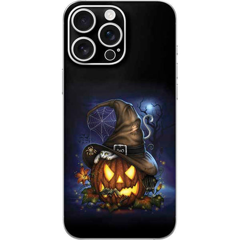 Halloween Cat and Jack O Lantern Pumpkin by Sarah Richter iPhone 16 Pro Max Skin