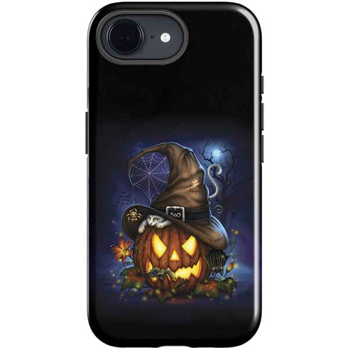 Halloween Cat and Jack O Lantern Pumpkin by Sarah Richter iPhone 16e Impact Case